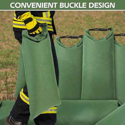 Windyun 10 Pcs Flood Water Barrier Sand Bags for Weight, 11 x 28" Thickened Long Canvas Flood Protection Sand Bags with Insert Buckle for Home Window Door Basement Garage