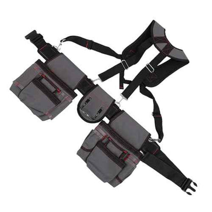GOTOTOP Men's Tool Belt, 600D Oxford Fabric, Tool Belt Bag with Adjustable Waist Strap, Grey, 29.53 Inches, Tool Belts for Construction