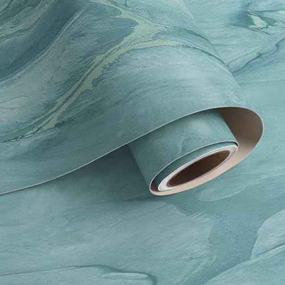 VaryPaper Matte Teal Blue Marble Contact Paper Peel and Stick Countertops for Kitchen Waterproof Marble Wallpaper Removable Self Adhesive Countertop Wallpaper Marble Vinyl for Desk Table 15.7''x78.7''