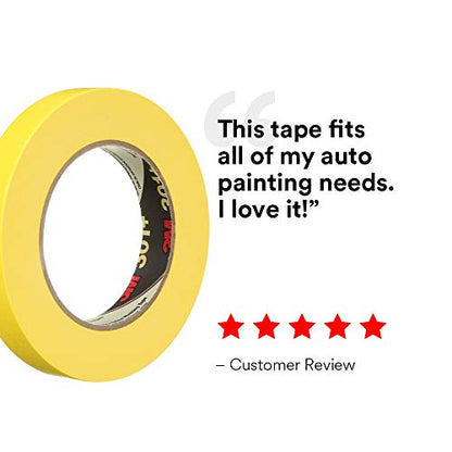 3M 301+ High Performance Masking Tape, Yellow, 18 mm x 55 m - High Performance Holding and Masking Tape for Automotive, Specialty Vehicle and Industrial Markets (Pack of 1)
