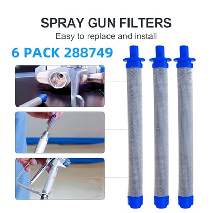 2 Pcs 288716 3/4-Inch Inlet Strainer Thread & 6 Pcs 288749 Airless Spray Gun Filter Compatible with Graco X5/X7/ProX Series & SG10/SG20/SG Pro Spray Guns, Stainless Steel 60 Mesh