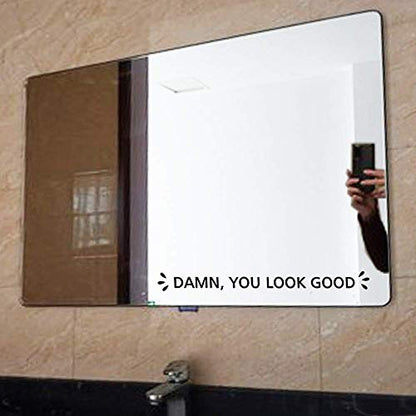 Damn You Look Good Vinyl Mirror Decal Mirror Motivation Decor Positive Affirmation Glass Vinyl Decal 13x1.3inch