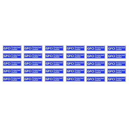 Set of 30 GFCI Blue Version Ground Fault Circuit Interrupter Decal Stickers .25" x 1"