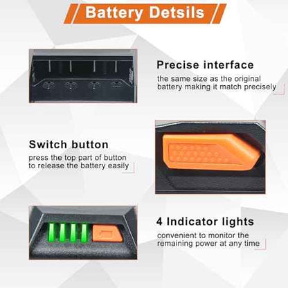 DTK Battery Replacement for RIDGID 18V Battery Drill R840087 R840083 R840086 R840085 R840084 AC840085 AC840086 AC840087P AC840089 Tools 3000mAh 2 Packs