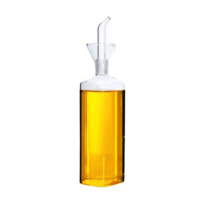 LandHope Oil Bottle Glass Olive Oil Dispenser Bottle Glass Cooking Oil Vinegar Measuring Dispenser With Spout for Kitchen and BBQ (500 ml/17 oz)