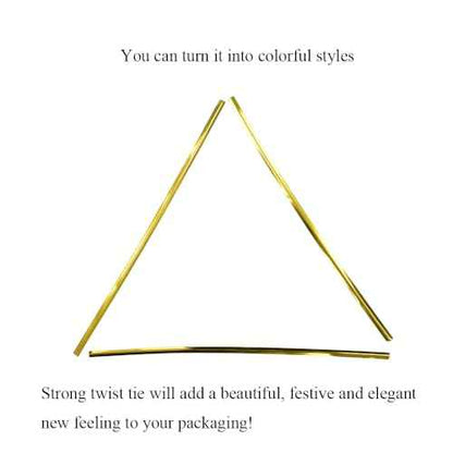 HAHIYO 300Pcs 6inches Gold Metal Twist Ties Bread Candy Coffee Bag Ties Plant Garden Twist Ties for Cellophane Treat Bags Gift Wraping Bags Plastic Bags Halloween Party Cake Present Art Crafts