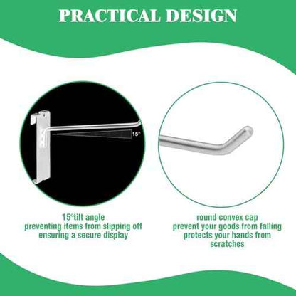 40Pcs 8" Gridwall Display Hooks Assortment Set, White Metal Grid Wall Panel Hanging Display Hook for Garage Shop Retail Storage, Wire Diameter 5mm/ 0.2¡±