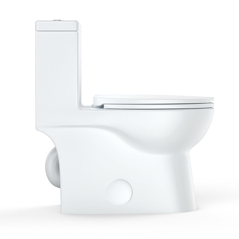 Elongated One Piece Toilet for Bathrooms, Dual Flush Modern Ceramic Toilet, Quick Release Soft Close Seat, Water Saving, Easy Clean, Comfort Height, Bathroom Toilet Bowl