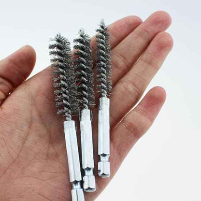 TAODAN 6PCS 304 Stainless Steel Hole Brush Copper Pipe Cleaner Twisted Wire Cleaning Brush Suitable for Drill and Impact Driver and Mould Grinder