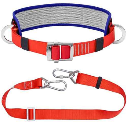Safety Belt with Padded Waist Pad and Adjustable Lanyard, Safety Lanyard Fall Protection, Ladder Safety Belt, Tree Climbing Belt, Climbing Lanyard Fall Arrest Kit