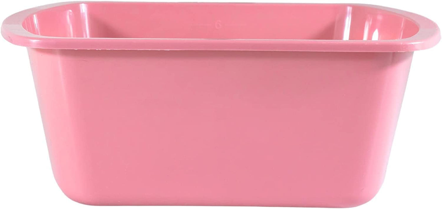 Wash Basins – Rectangular Plastic Hospital Bedside Soaking Tub - Small 7 Qt Graduated Bucket - Portable Washbasin for Washing, Cleaning, Foot Bath, Dishes, Face Cleansing Bowl -13.25 x 10 x 4.5 Inches