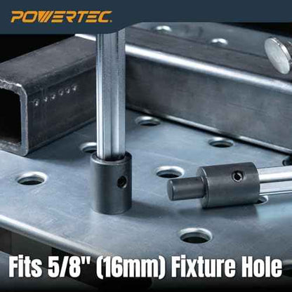POWERTEC 2PK Welding Clamp with T-Handle ? 8" Max Opening, 4" Throat Depth ? Fits 5/8" (16mm) Welding Table Holes, Heavy-Duty Workbench Screw Clamp for Welding & Fabrication (72244-P2)