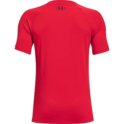 Under Armour Boys Tech Big Logo Short Sleeve T-Shirt , Red (600)/Black , Large