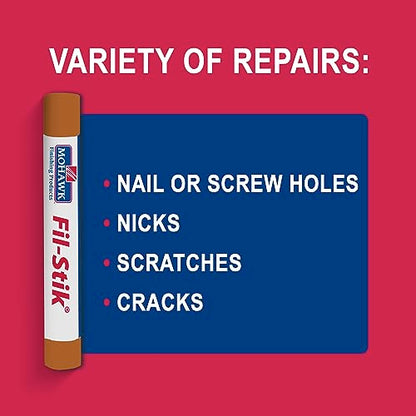 MOHAWK Finishing Products Fill Stick (Fil-Stik) Putty Stick for Wood Repair (Medium Rock Maple)- Rub On Semi-Soft Wax Filler Stick