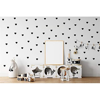 | Heart Shape Decoration Removable Wall Art Vinyl Decal Stickers | (Pack of 80) (Black)