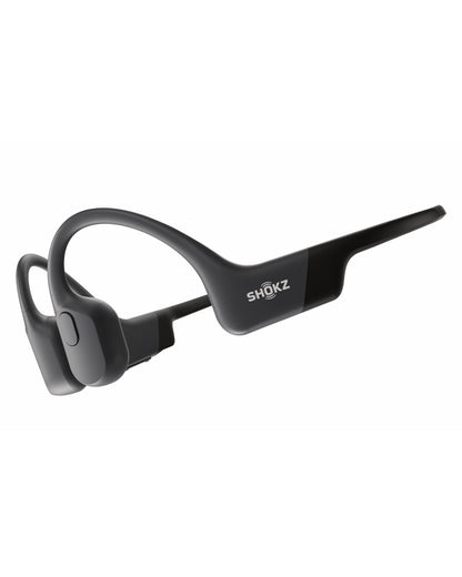 SHOKZ OpenRun Bone Conduction Headphones,Open-Ear Bluetooth Wireless Sport Headphones for Running & Workout,Sweat Resistant, Long 8H Playtime,Mic,Hair Band-Standard-Black