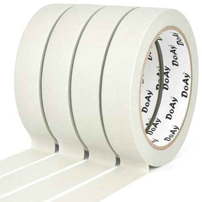 4 Pack White Masking Tape - Painters Tape 0.70 Inch Wide - Multi-Surface, Water Resistant, Indoor & Outdoor Use - 360FT Total - Artist Tape for Paint, Wall, Watercolor, DIY (#4010)