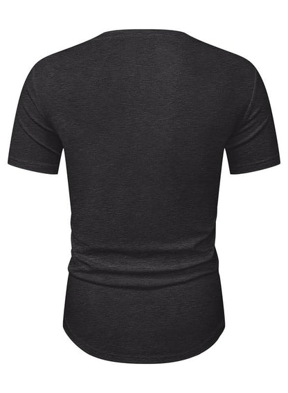 JMIERR Mens Short Sleeve Casual Shirts Muscle Slim Fitted Fashion Shirt Crewneck Longline Tees Shirts for Gym Workout Athletic, US 46(XL), Dark Grey