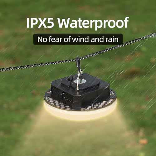12000mAh (45W) Camping Hanging Tent Light Emergency Power Outage Lantern Home Use 4000LM 3 Modes IPX5 Waterproof Outdoor Walking Rock Climbing Work Rechargeable Camping Light