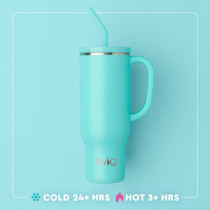Swig Life 30oz Mega Mug, 30oz Tumbler with Handle and Straw, Large Insulated Tumblers, Cup Holder Friendly Travel Mug, Stainless Steel 30 oz Tumbler, Reusable Insulated Water Bottle (Holy Cow)