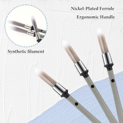 4Pcs Trim Paint Brush, Touch Up Detail Paint Small Brushes for Painting Walls Furniture Corner Trim House Baseboard Edging (Gray)