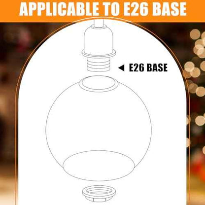 4 Pack Fixture Replacement Globe Shade 6 Inch Diameter E26 Base 1-5/8 Inch Fitter Round Glass Globe Lampshade Cover for Pendant Wall Sconce Chandelier Vanity Light(Clear)