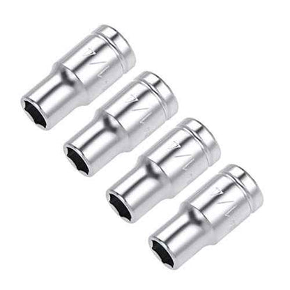 uxcell 4 Pcs 1/4-inch Drive 1/4-inch 6-Point Shallow Socket, Cr-V