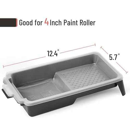 Bates- Paint Tray Liner, 4 Inches, One Plastic Paint Tray with 10 pcs Paint Pan Liners, Paint Pans Trays, Disposable Paint Tray, Paint Roller Tray Liners, Paint Trays for Painting Walls