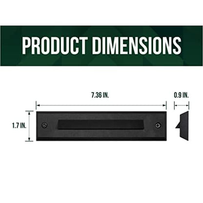 GKOLED 6 Pack LED Low Voltage Linear Step Lights, Landscape Cutoff Stair Riser Light, 2W 9-15V AC/DC 3000K Outdoor Waterproof Accent Lighting Fixtures, Die-cast Aluminum, Black Powder Coated Finish