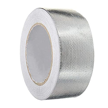 2" Fiber-Glass Cloth Tape Roll, 2 inches x 65 Yards Self-Adhesive Silver Duct Heat Reflective Tape, Insulation Resistant High Temperature HVAC Tape, Metal Repair, Patching Hot Cold Air