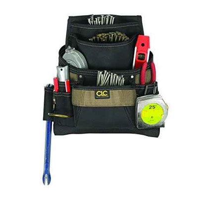 Custom Leathercraft 1620 Tool Bag, 11 Pockets, Steel Hammer Loop , Blue