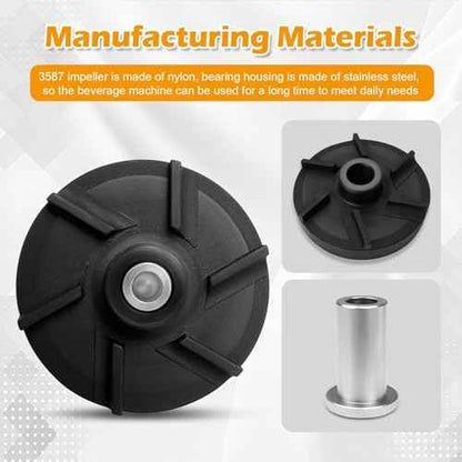 3587 Magnetic Impeller, 3220 Bearing Housing Compatible with Grindmaster Crathco Beverage Dispensers, Fits Models D15, D155, D25, D255, D35, D355 (3 Pack)