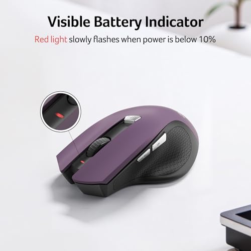 acer Wireless Mouse for Laptop, 2.4GHz Computer Mouse 3 Adjustable DPI Office Cordless USB Mice with USBA Receiver, 6 Buttons, 1600 DPI, Medium to Large Sized Hands Compatible with PC, Laptop, Desktop