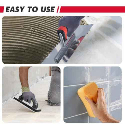 6Pcs Tile Tools Set, Tile Trowel Concrete Tool, Notched Trowel, Grout Trowel, Grout Float Sponge for Tiling Installation Grouting, Tile Mortar Trowel