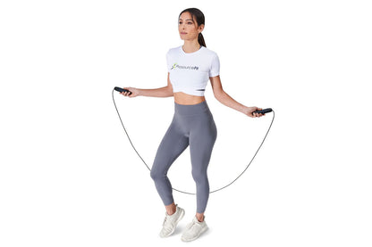ProsourceFit Speed Jump Rope up to 8 Foot Adjustable Length for Men and Women, Foam Handles, Ultra Light Rope for Boxing, Jumping Exercises and Cardio Workout, Blue