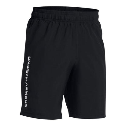 Under Armour Boys Woven Wordmark Shorts, (001) Black / / White, Medium