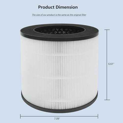 4 Pack 14 Replacement Filter Compatible with MA Series 14/14B/14W Air PuriFier, 3-in-1 Filtration Contains Pre-Filter, True H13 HEPA and Activated Carbon (4 Pack)