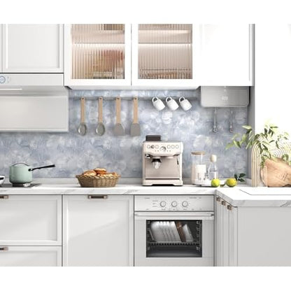 tiltil Peel and Stick Wallpaper Flower Blue and White Contact Paper Boho 17.7"x78.8" Self Adhesive Wallpaper Removable Modern Decorative Wall Paper for Bedroom Countertops Cabinet Decor Vinyl Roll
