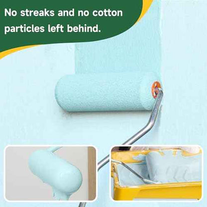 VOOMEY Mini Paint Roller,Small Paint Roller,4-Inch Foam Paint Roller with Foam-Covered Ends,10 Pack 4 Inch Small Paint Roller Covers,Roller Paint for Painting Walls,Cabinets,Corner,Cupboards,Doors