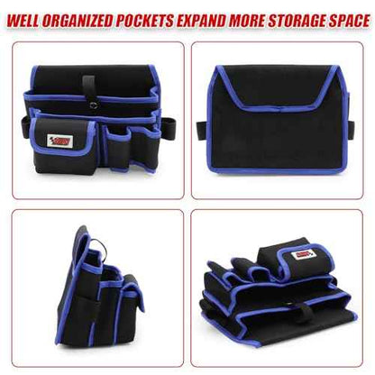 Tool Belt,600D Water-draining Oxford Cloth Tool Belts for Men,Electrician Tool Belt Widely Applied to Repairmen,Electrician,Carpenter,Construction (7 pockets)