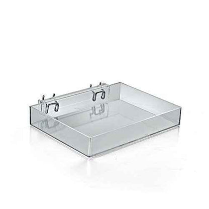 Azar Displays 225541 9.5" Wide Open Tray for Peg/Slat, 2-Pack