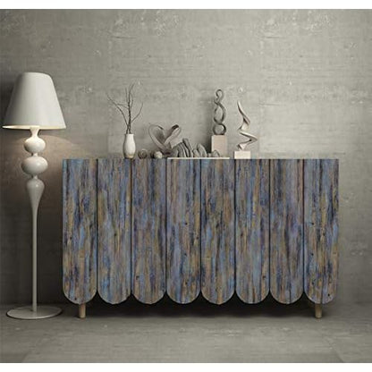 CiCiwind Purple Blue Wood Peel and Stick Wallpaper - Faux Wood Wallpaper Decorative Vinyl Film - Shelf Drawer Roll 118'x17.7'