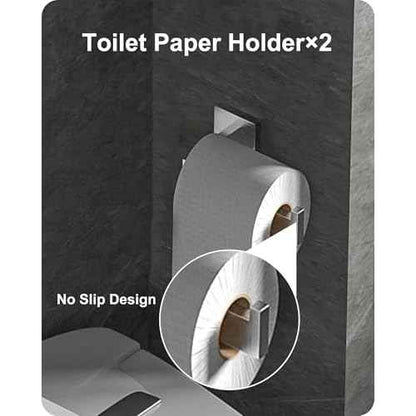 Square Bathroom Hardware Set, Bathroom Accessories Set10 Pieces Includs 16 inch Towel bar, Square Towel Ring, Toilet Paper Holder, Towel Hook (Brushed Nickel-10PCS-16Inch)