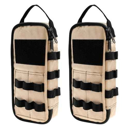 2 Pack Small Tool Bags, Portable Tool Box Organizer, Heavy Duty Tool Storage Bag with Zipper Work Tote for Repairman, Electrician, Carpenters (Brown*2)