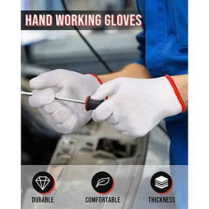 SATINIOR 36 Pairs Hand Work Gloves White Cotton Liners Safety Work BBQ Gloves Liners Men Women Cotton Hand Protection