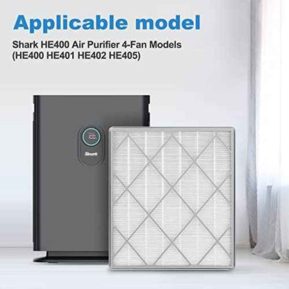 £¨2 Packs£©HE401 Filter Replacement for Shark Air Purifier 4 Compatible with Shark 4 Fan Air Purifier HE400, HE401C, HE401NP, HE402, HE402AMZ, HE4FKPET, HE4FKPETMB, HE4FKPRO, HE402C