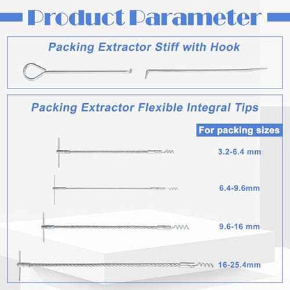 AIWFL 6pcs Packing Extractor Set Stainless Steel Packing Tool Set Flexible Packing Hook Sets