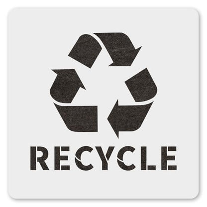 MAGJUCHE Recycle with Text Stencil 12 Inches, Reusable Clean Stencil for Painting DIY Crafts Decor