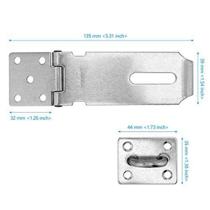 10 PCS Padlock Hasp Latch, Stainless Steel Padlock Hasp, Heavy Duty Security Hasp with Mounting Screws, Door Locks Hasp Latch for Doors and Cabinets