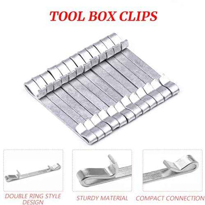 12Pcs Tool Box Drawer Slide Retaining Keeper Clips Fit for LUMDOR NAPA MAC PROTO SEARS CRAFTSMAN Tool Boxs Early 2 Inches Double Loop Tool Replacement Parts Auxiliary Mounting Clip